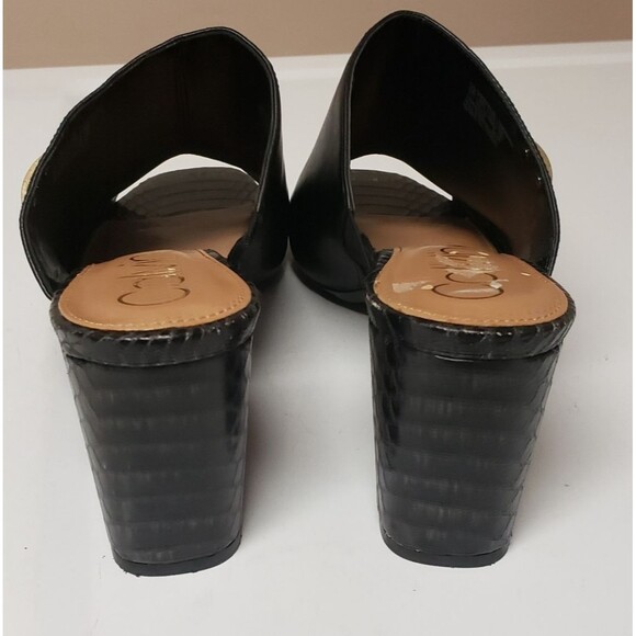 Calvin Klein Women’s Open Toe Mule Chunky Heel Snakeskin Accent Size 11M NWOB - Picture 3 of 14